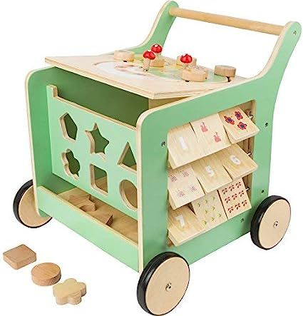 small foot wooden toys Premium Pastel Wooden Baby Walker and playcenter Move it! Designed for Tod... | Amazon (US)