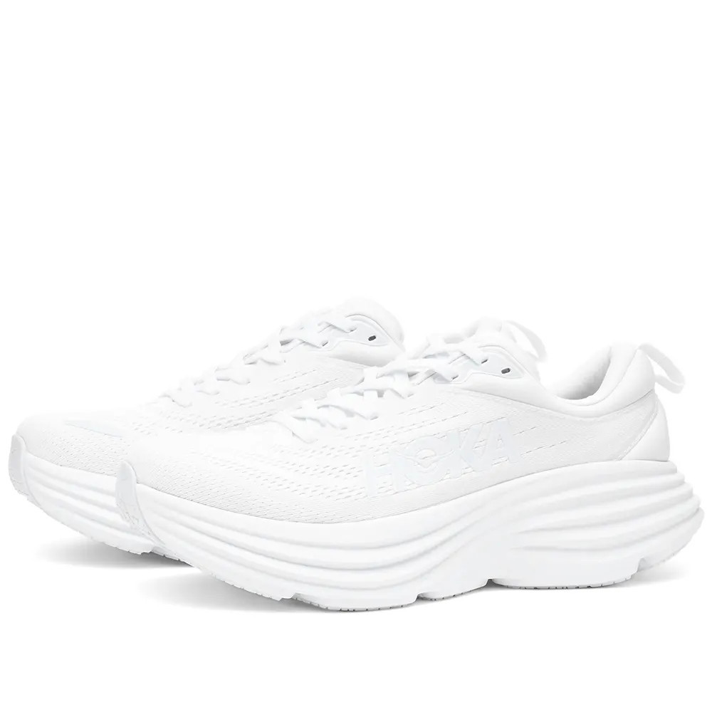 HOKA ONE ONE Women's Bondi 8 Sneakers in White, Size UK 3.5 | END. Clothing