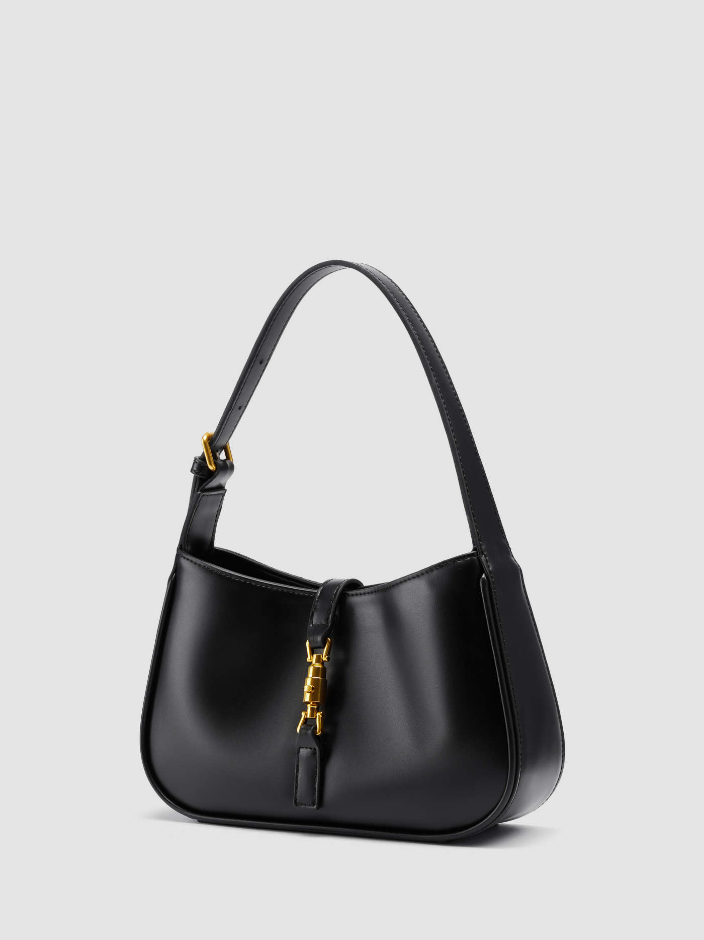 SMALL SOFT PUSH-LOCK DECOR SHOULDER BAG | Cider