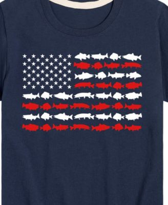 Big Boys American Flag Fish Graphic T-Shirt | Macy's