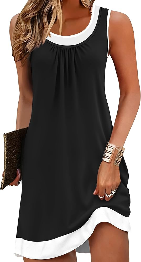 ETCYY Beach Dresses for Women 2026 Vacation Clothes Swimsuit Coverup Sleeveless Boho Sundresses S... | Amazon (US)