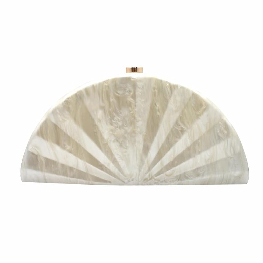 Women Fan Shell Acrylic Clutch Purse Marble Evening Bag Unique Handbag Cute Shell Clutch Wedding ... | Amazon (US)
