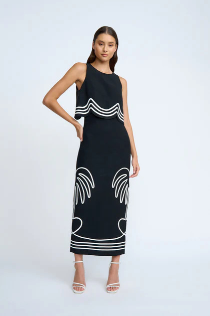 Ocean Tide Crop Top - Black Ivory | By Johnny