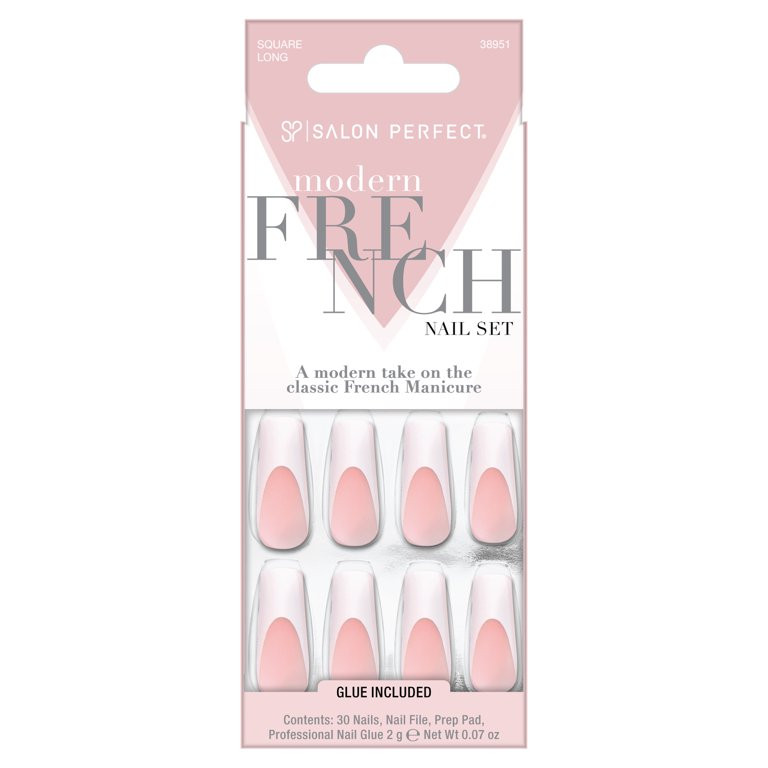 Salon Perfect Artificial Press on Nails, 156 Modern French Deep White | Walmart (US)