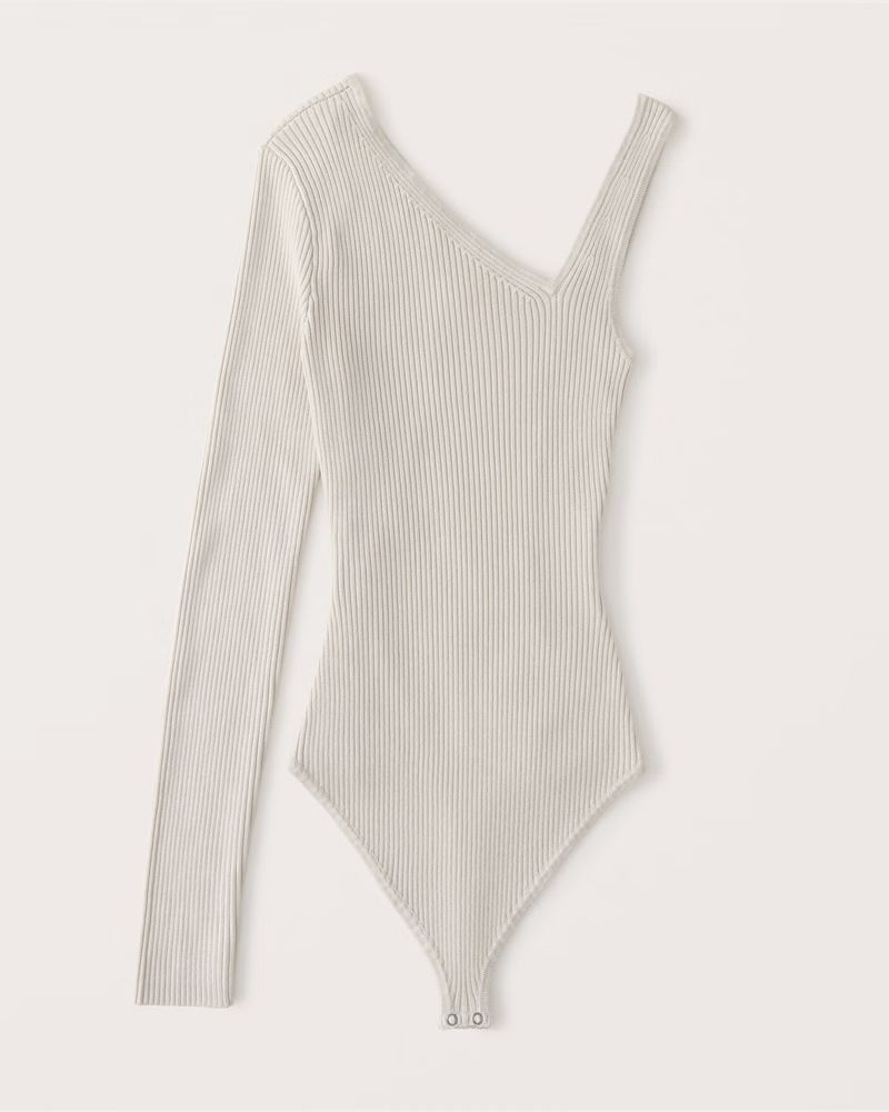 Asymmetrical Elevated Knit Bodysuit | Abercrombie & Fitch (US)