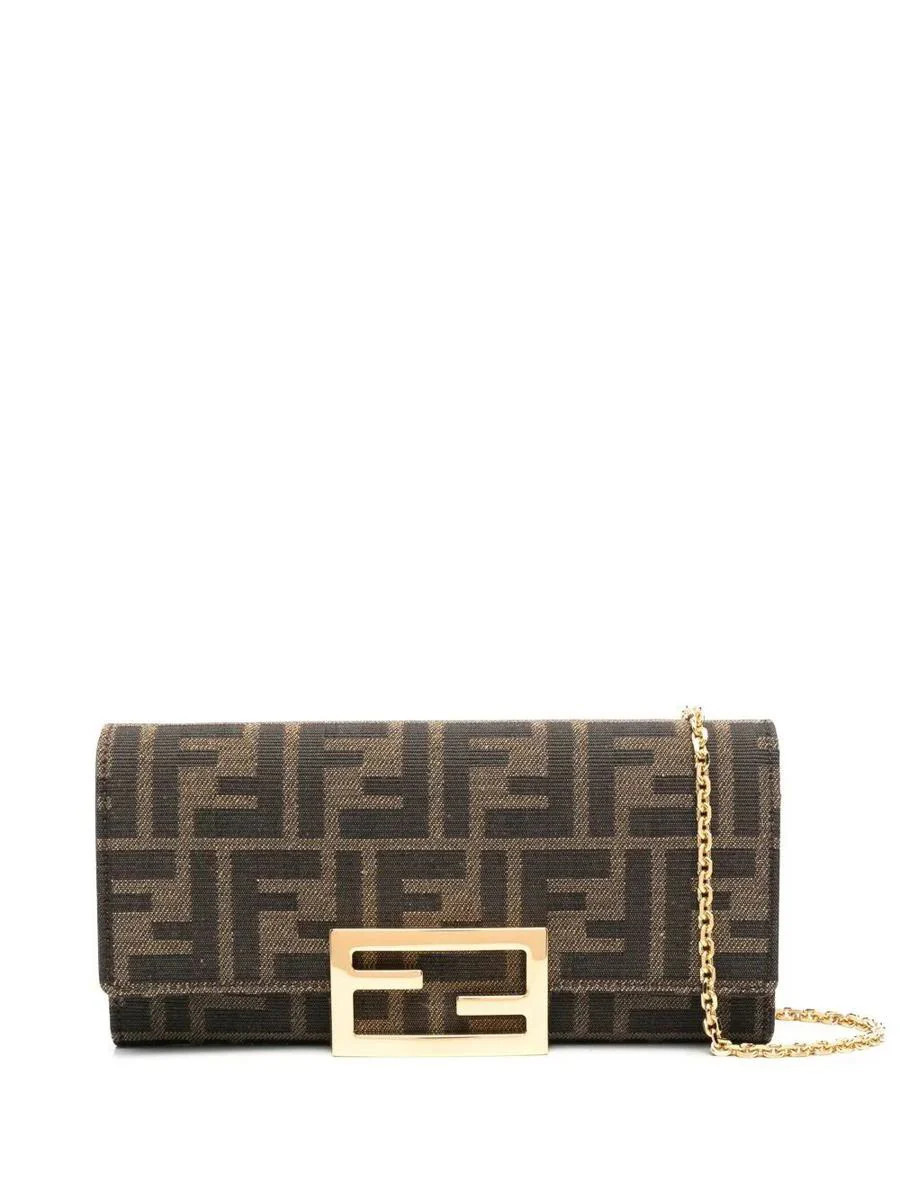 Fendi Ff-Print Canvas Chain Wallet Bags | Baltini