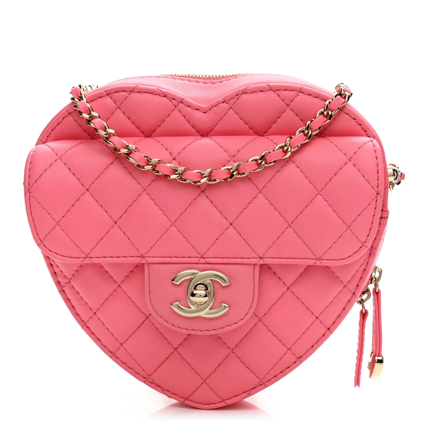 Lambskin Quilted CC In Love Heart Bag Pink | FASHIONPHILE (US)