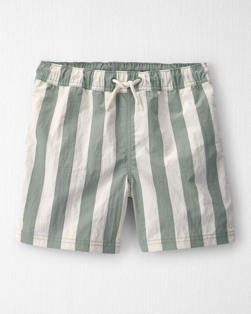 Little Planet Boys Recycled Swim Trunks in Stripes 5 Green Stripes | Carter's Inc