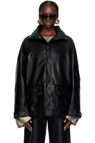 Black Silva Leather Jacket | SSENSE