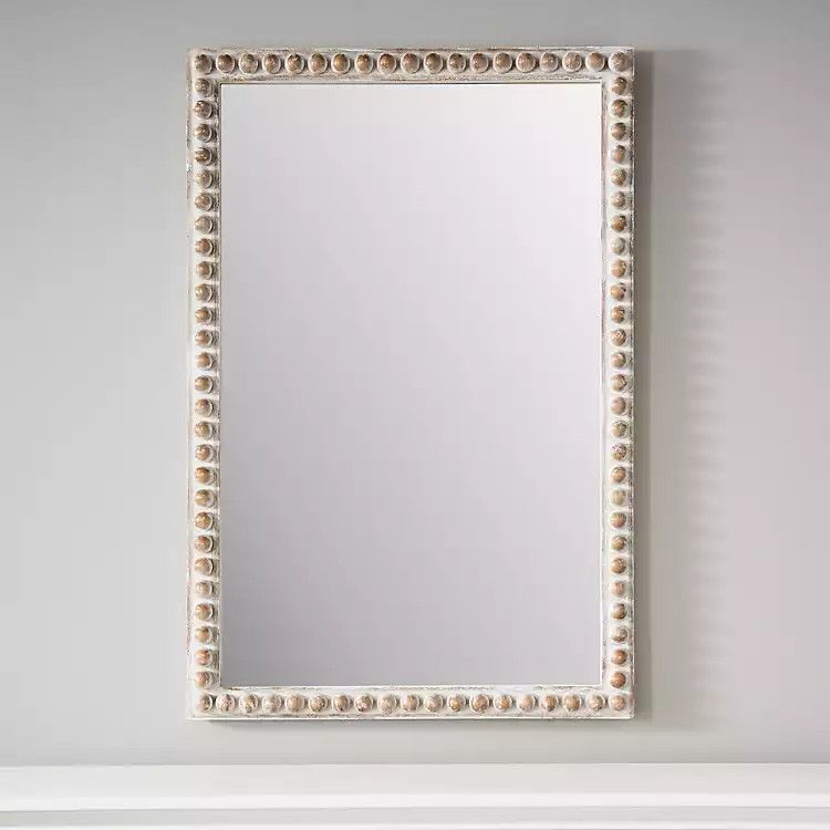 Natural Wood Beaded Frame Mirror | Kirkland's Home