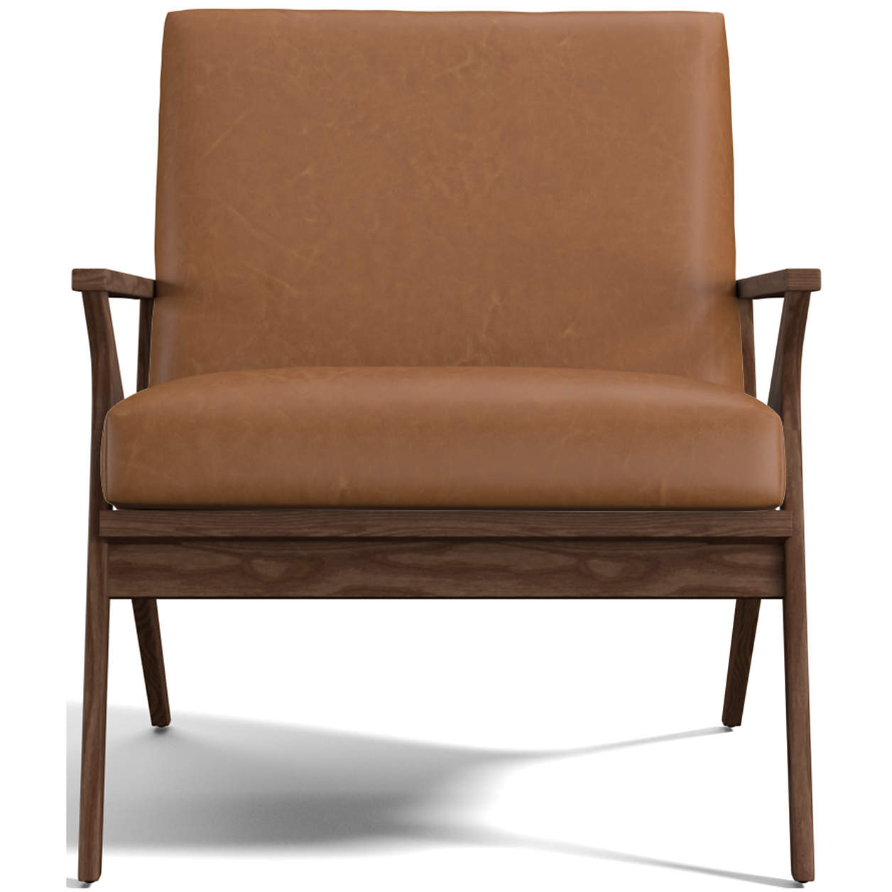 Cavett Wood and Leather Accent Chair + Reviews | Crate & Barrel | Crate & Barrel