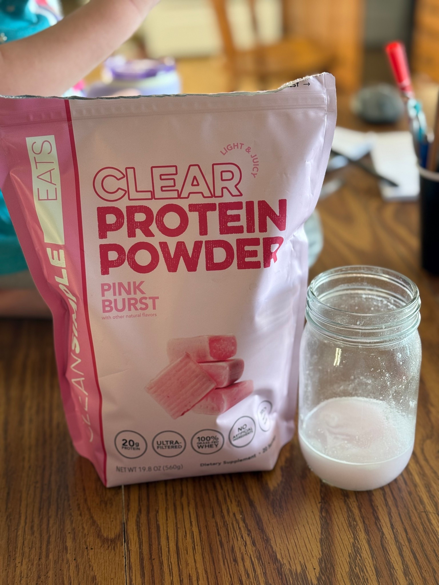Clean simple eats pink burst protein powder! It’s sooo good 