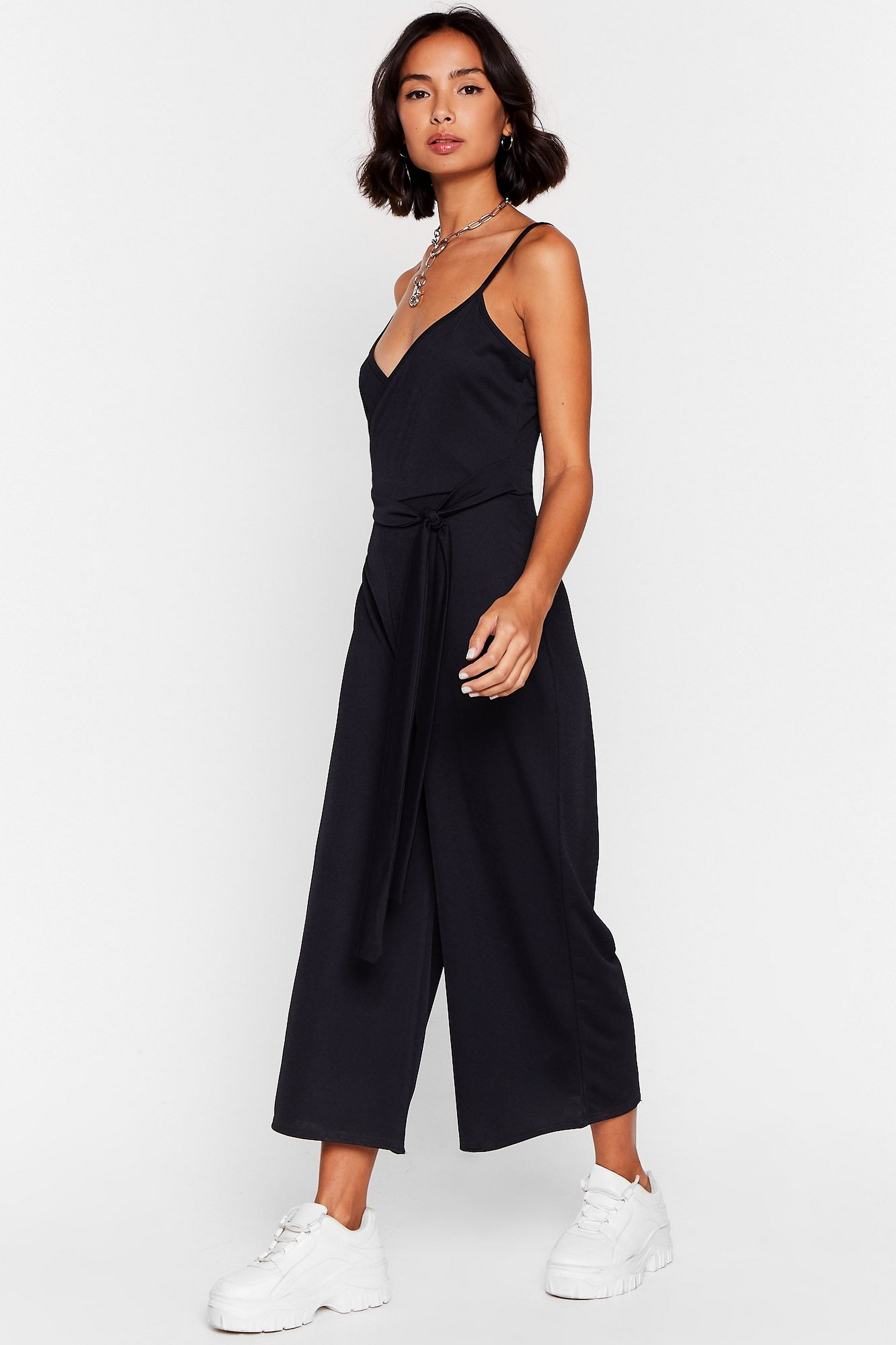 Tie Waist Ribbed Belted Jumpsuit | NastyGal (US & CA)