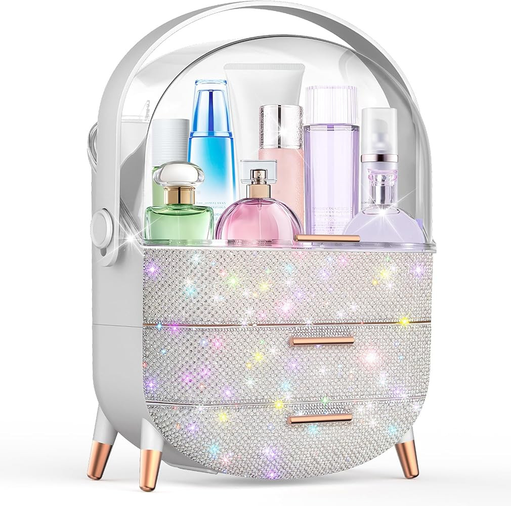 Makeup Organizer For Teen Girl Birthday Gifts, Cosmetic Display Cases with Transparent Cover, Ski... | Amazon (US)
