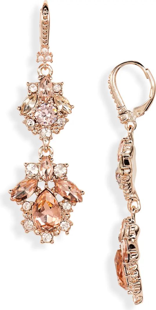 Marchesa Crystal Cluster Double Drop Earrings | Nordstrom | Nordstrom
