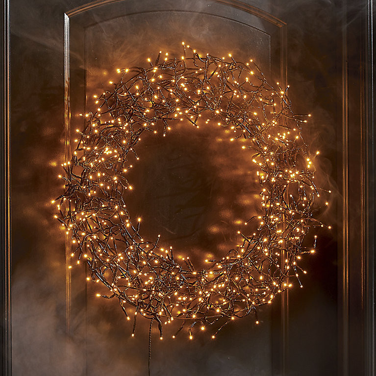 600-light Halloween Wreath, 24" | Grandin Road | Grandin Road