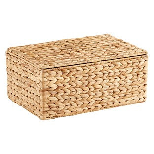 Small Water Hyacinth Storage Box with Hinged Lid | The Container Store