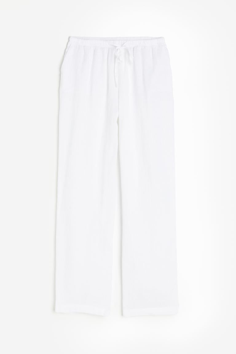 Linen Pants - White - Ladies | H&M US | H&M (US + CA)