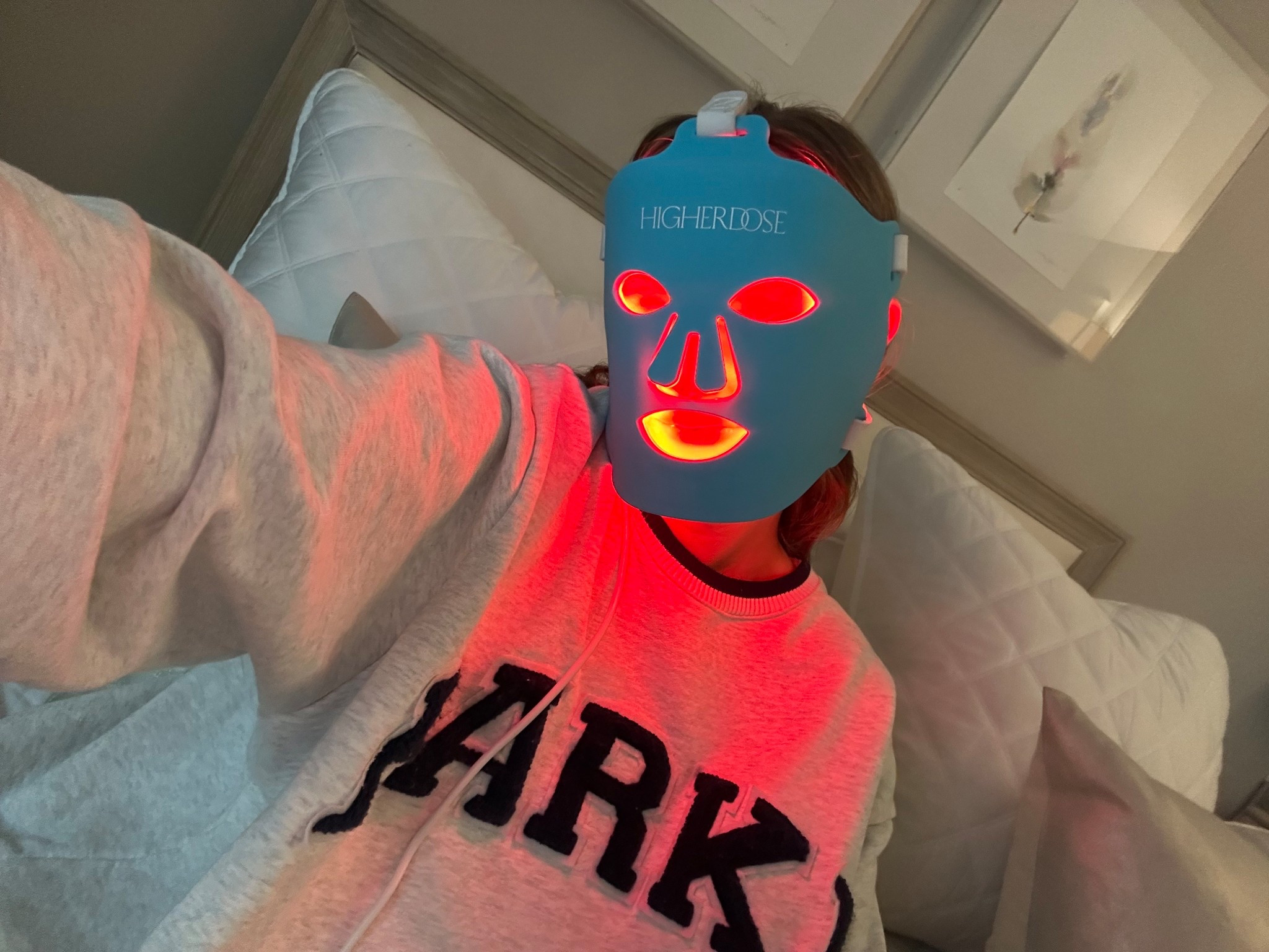 Me after getting so much sun over the weekend #HigherDose #redlightmask