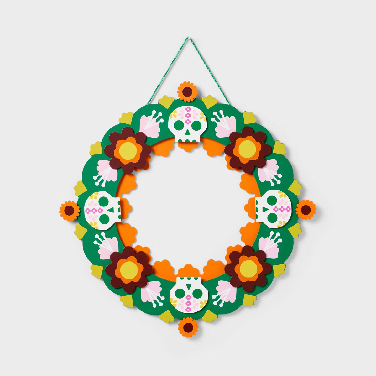Día de Muertos 16" Wood Floral Wreath | Target