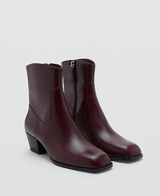 Women's Squared Toe Leather Ankle Boots | Macy's