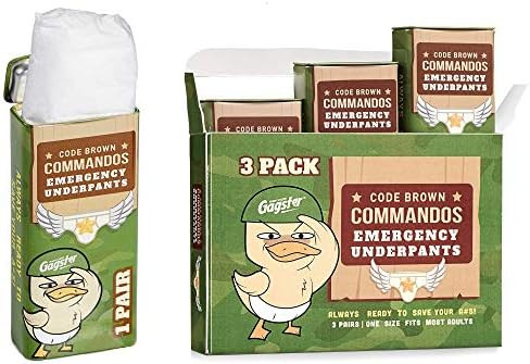 Gagster Code Brown Commandos Emergency Underpants in a Can 3 Pairs - Instant Undies in Compact Ti... | Amazon (US)