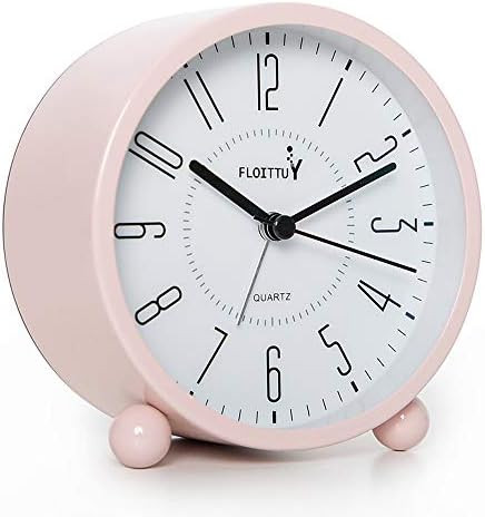 Super Silent Metal Alarm Clock,Beep Wake Round Alarm Clock with Night Light,Battery Operated,Easy... | Amazon (US)