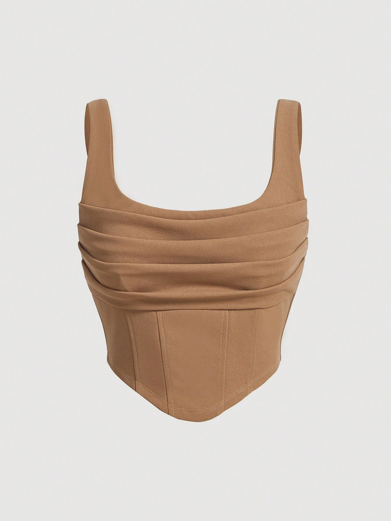 SHEIN MOD Solid Ruched Bustier Tank Top | SHEIN