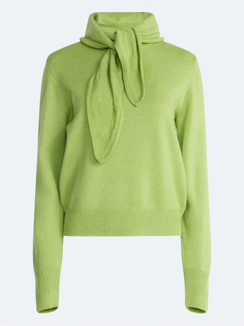 Free Assembly Women's and Women's Plus Cropped Crewneck Sweater with Scarf, Lightweight, Sizes XS... | Walmart (US)