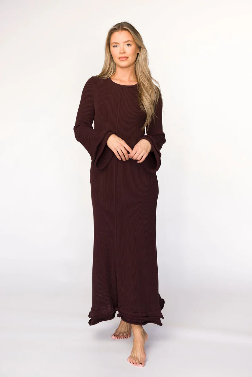 Arlet Dress in Brown - Bump Friendly | Worth Collective
