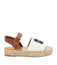 x Paula’s Ibiza Leather-Trim Canvas Anagram Espadrilles | Harrods