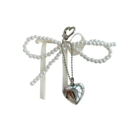 Abbraccia Bow Beaded Keyring, Ribbon Bowknot Keychain for Backpack Handbag Party, Woman Bags beige | Walmart (US)
