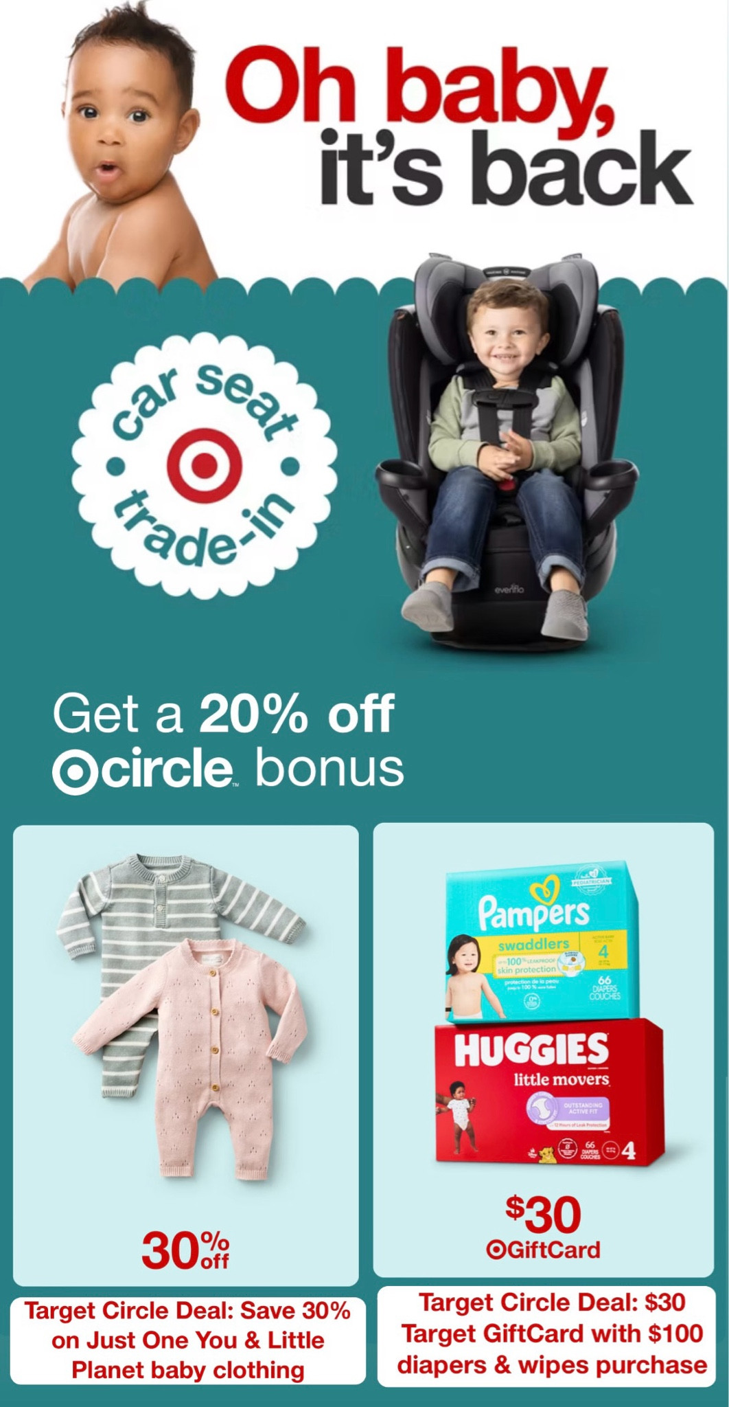 Target baby circle deals 🎯 baby clothes, diaper deals and car seat/gear trade in! Until 9/28 

#LTKBump #LTKBaby
