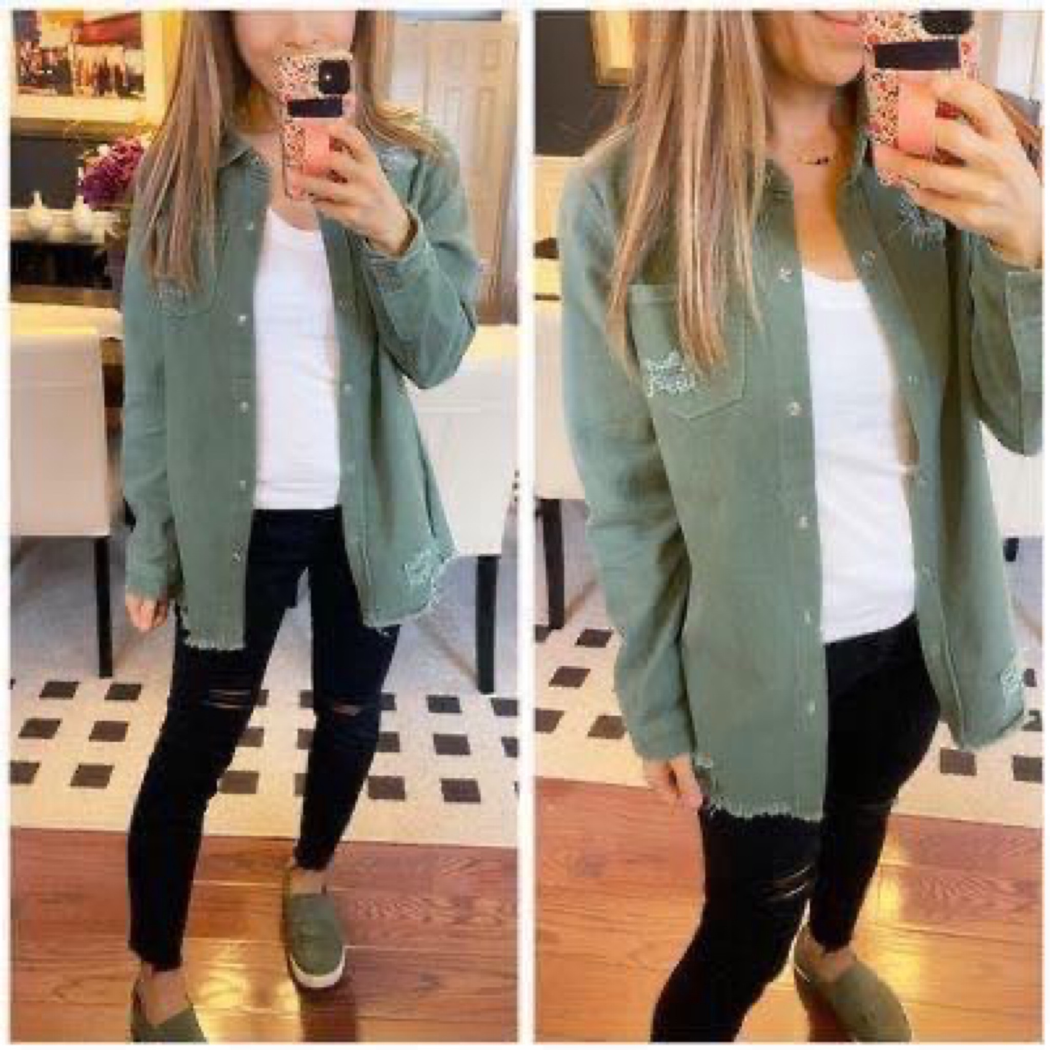 Perfect fall distressed shirt!