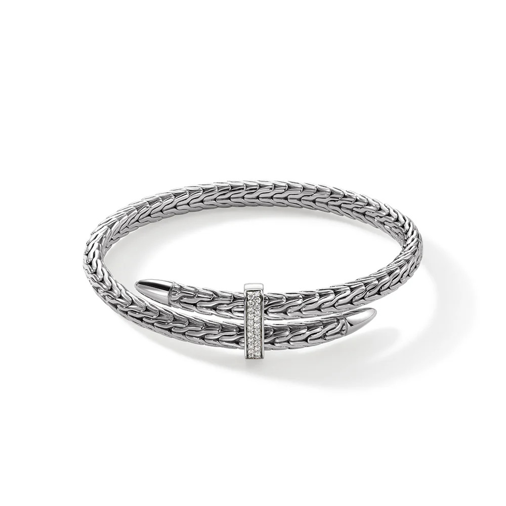 Spear Flex Cuff, Sterling Silver, Diamonds|CBP9011072DI | John Hardy
