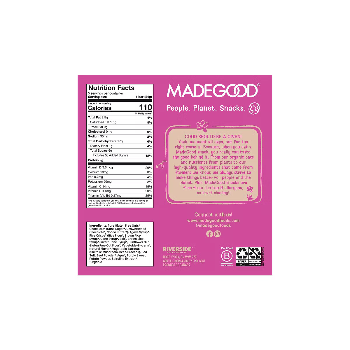 MadeGood Chocolate Dipped Granola Bar Birthday Cake - 5ct / 4.2oz | Target