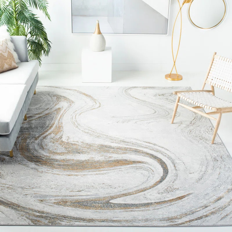 Ozturk Abstract Gray Area Rug | Wayfair Professional