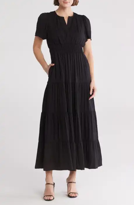 MAX STUDIO Tiered Crepe Maxi Dress | Nordstromrack | Nordstrom Rack