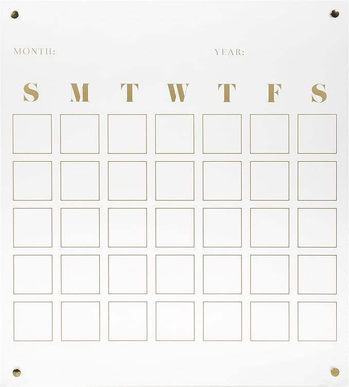 C.R. Gibson Reusable Calendar Monthly Wall Calendar, 20'' x 18'' | Amazon (US)