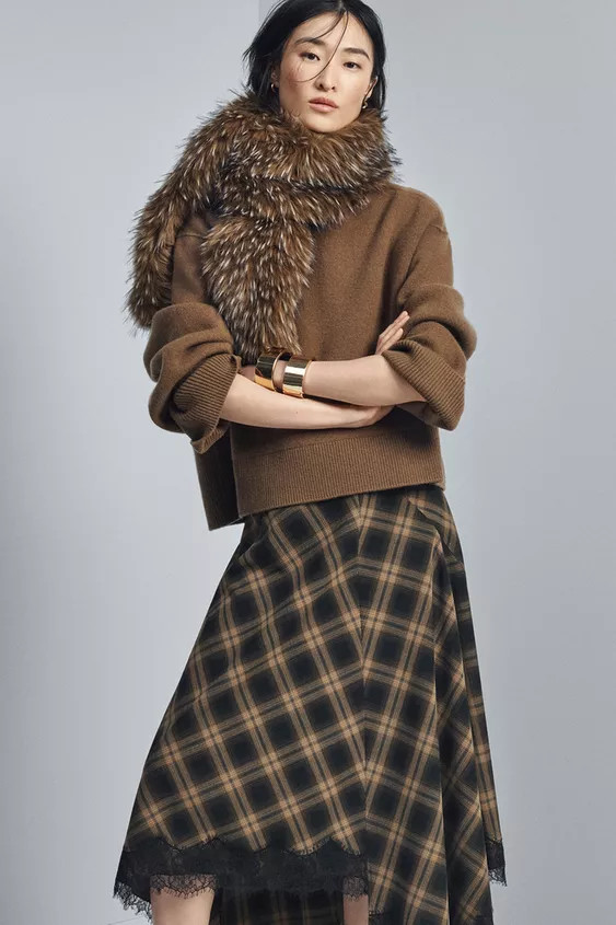 ZW COLLECTION LIMITED EDITION CHECK LACE SKIRT | Zara UK