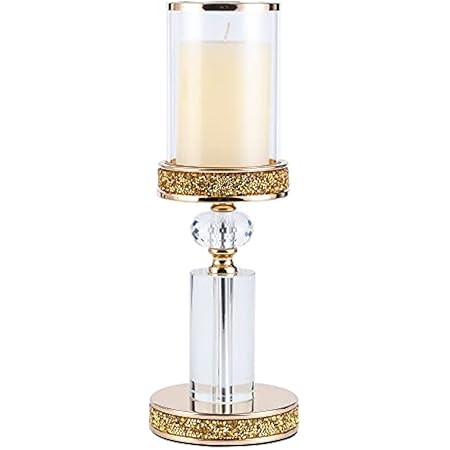 Candle Holder, Pillar Candle Holders, Crystal Candlesticks Holder for Wedding, Parties, Events, Chir | Amazon (US)