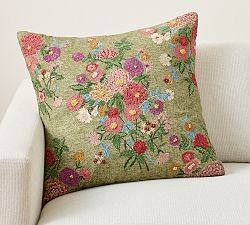 Audrina Floral Embroidered Pillow | Pottery Barn (US)