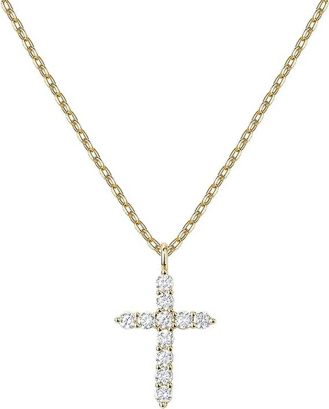 PAVOI 14K Yellow Gold Plated Cross Necklace for Women | Cross Pendant | Gold Necklaces for Women | Walmart (US)