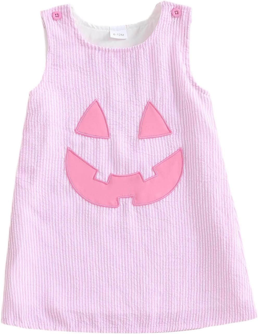 Toddler Baby Girl Halloween Outfit Pumpkin Striped Sleevless Tank Dress | Amazon (US)