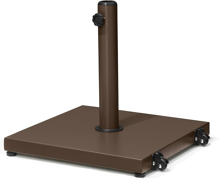 Patio Umbrella Base 40lbs Outdoor Umbrella Stand with Wheels, Heavy Duty Square Concrete Stand Ma... | Amazon (US)