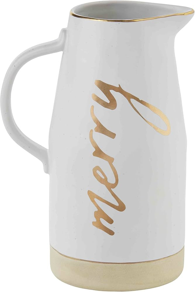Mud Pie Merry Christmas Pitcher, Gold | Amazon (US)