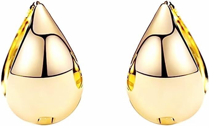 Huge Tomato Chunky Gold Hoop Earrings Silver Chunky Earrings Hoop Earrings for Women, Minimalist ... | Amazon (UK)