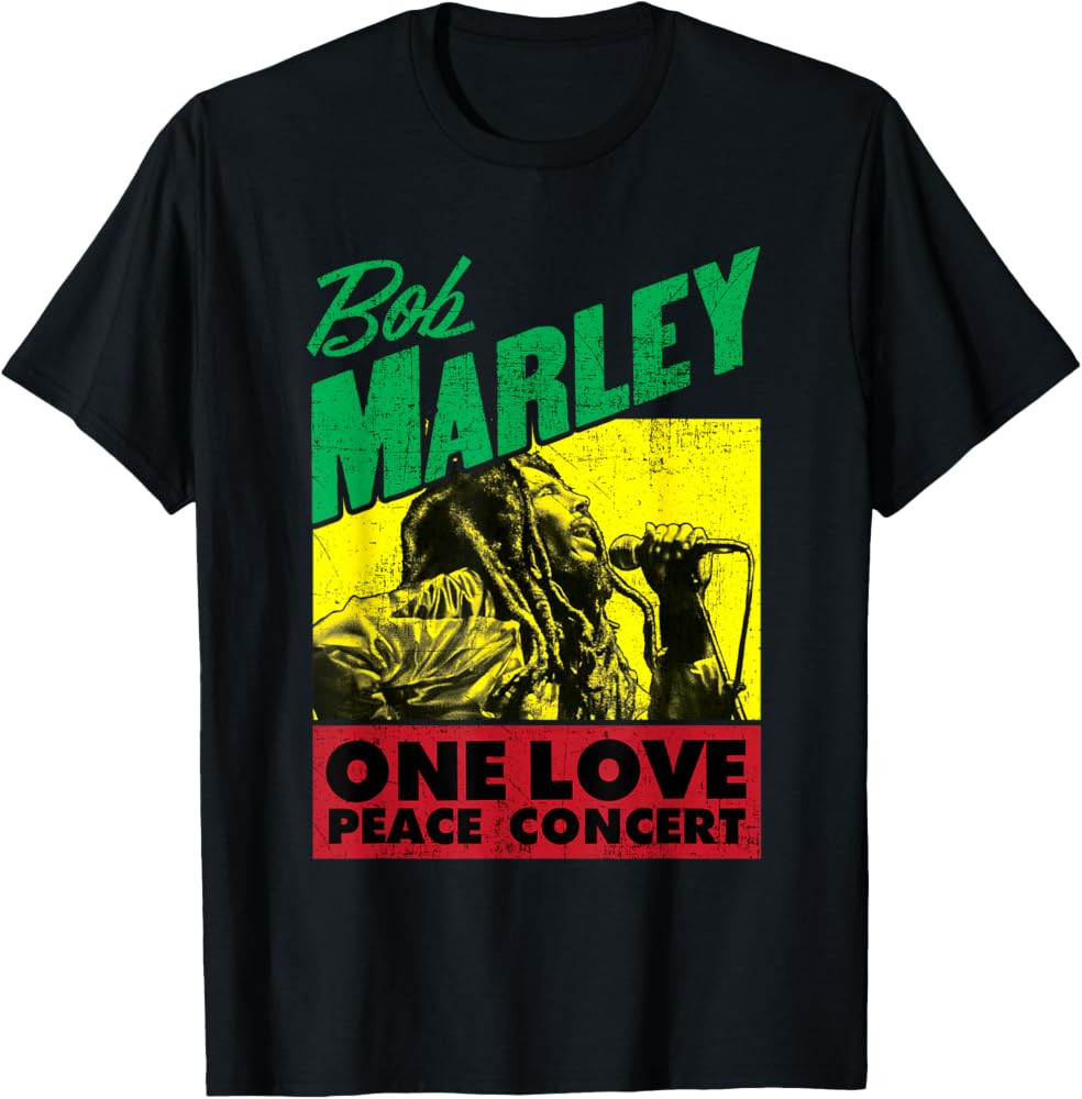 Official Bob Marley One Love Peace Concert T-Shirt | Amazon (US)