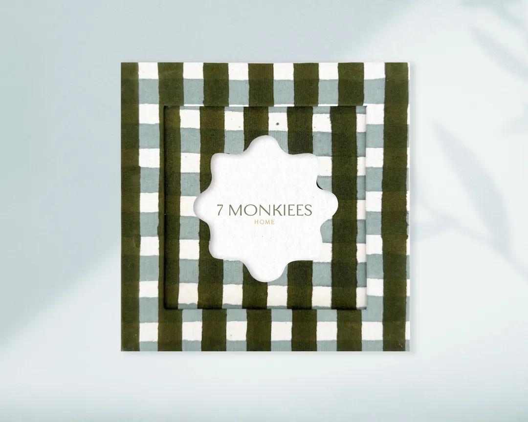 4X4 Gingham Photo Frame, Wall Art, New Home Gift, Cute Nursery Decor, Kids Room, Vintage Wedding ... | Etsy (US)