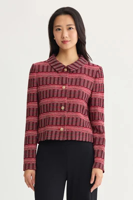 Anna Marie Multi-Stitch Cropped Knit Jacket | Ming Wang